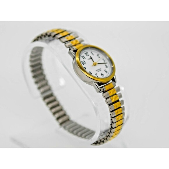 Timex Womens Quartz Indiglo WR two tone Watch in Excellent Used Condition - Picture 2 of 4